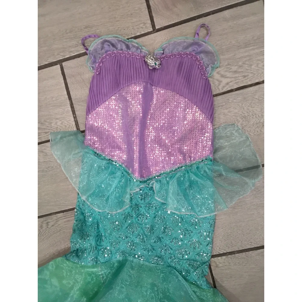 Disney Castle Collection Ariel Mermaid Costume Dress Purple Teal Girls Size 9/10 - Picture 2 of 4